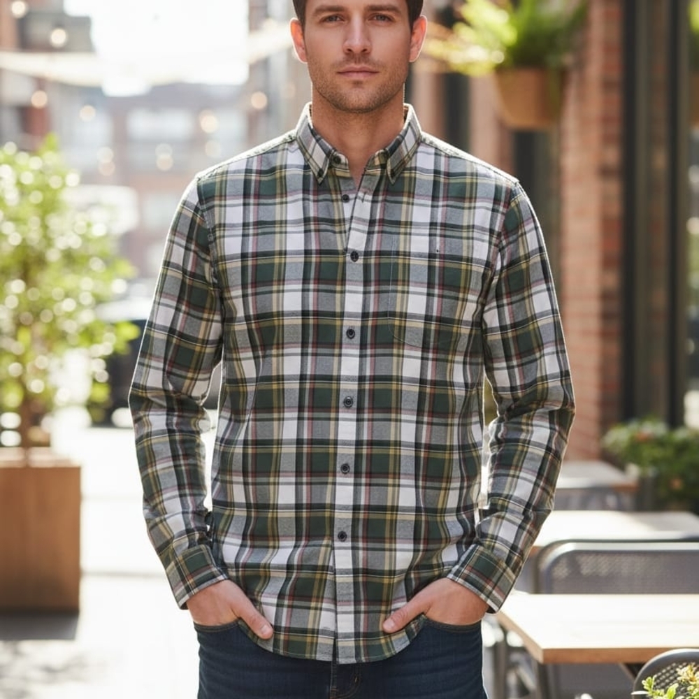American Eagle Outfitters Multicolor Plaid Button Down Shirt